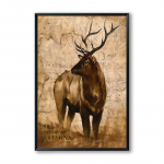 Retros&otilde;ja stiilis Dekoratiivne Loom Hirve L&otilde;uendimaal Kunstitr&uuml;kk Plakat Seinamaaling Kodu Magamistoa Seinakaunistus 21x30cm No Frame