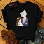 2021. aasta Jaapani Anime Tomoe ja Nanami graafiline t-s&auml;rk naiste Kawaii Fox Tees Suvine vabaaja T-s&auml;rk Manga tr&uuml;kiga T-s&auml;rk L