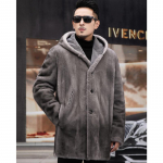 Naaritsmantel meeste kapuutsiga keskmise pikkusega naaritsakarusnahast muru Uus soe naaritsakarusnahast vabaaja kasukas XXXXXXL