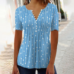 Naiste vabaaja s&auml;rgid V-kaelusega l&uuml;hikeste varrukatega mood t&auml;pitr&uuml;kiga topid T-s&auml;rgid tee L sinine