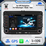 Uus 2 Din autoraadio Android multimeediumipleier Carplay Auto jaoks VW Volkswagen Golf Polo Tiguan Passat b7 b6 SEAT Leon Skoda Octavia 1+32GB