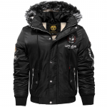 Talvine uus meeste karusnahast krae pluss samet puuvillane jope vabaaja moodne puuvillane jakk S must