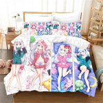 3D kaasaegne Jaapani multikas animefilm armas t&uuml;druk, seksikas 3 tk pol&uuml;ester voodipesu komplektid tekikott ja 2 tk padjakate 135x200 cm