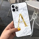 Marmorist kullast kirjaga telefoni&uuml;mbris iPhone'ile Samsung Galaxy Redmi Xiaomi Oppo OnePlus Note SA 7 8 9 10 11 12 13 14 20 21 22 23 53 54 Pro Max Plus Ultra iPhone 6 or 6S