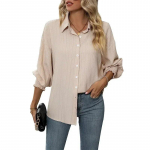 Vabaaja pluus Mood Naiste Soliidne pikkade varrukatega &scaron;ifoons&auml;rk Kontorir&otilde;ivad Naiste Elegantsed Naiste riided Blusa 30143 S aprikoosi