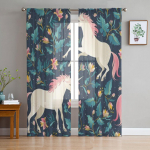 Kaunid &uuml;kssarvikud l&auml;bipaistvad kardinad magamistuppa elutuppa t&uuml;llkardinad k&ouml;&ouml;giakna jaoks Voile kardinad 135W x 114H(cm)