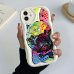 Samsung Galaxy A13 A53 A24 A14 Xiaomi Poco X5 Redmi 13C 12C 10C Huawei Honor 90 Lite &uuml;mbrised A44 Prantsuse buldogi koera eksklusiivne kreemmustriline pehme &uuml;mbris Xiaomi 11