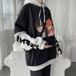 90ndate Jaapani kuum anime Haikyuu Shoyo Hinata Kawaii riided Unisex kapuutsiga dressipluus Meeste Harajuku t&auml;navar&otilde;ivad Talve soojad kapuutsid Topid 4XL must