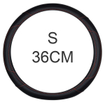 DERMAY 36cm Black with Red line Steering Wheel Cover PU Leather Size S for Honda Civic Ciimo Jade SUZUKI Alto NISSAN Juke must