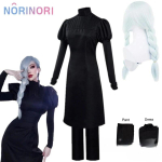 Anime Jujutsu Kaisen Hooaeg 2 Mei Mei Cosplay Kost&uuml;&uuml;m Punutud Parukas Must Kleit P&uuml;ksid Tokyo Jujutsu K&otilde;rge &Uuml;htne Shibuya Intsident L-(Costume+Wig) gray