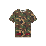 Helebeež Camouflage Punane Samet L&uuml;hikeste Varrukate T-s&auml;rk Meeste Topid Camouflage-Roheline OMAA001F150580189920 S black