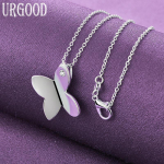 925 Sterling Silver Silver Liblikas Ripats Kaelakee Pulma Mood Ehted 45cm