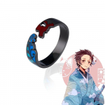 Demon Slayer seeria Cosplay s&otilde;rmus Kimetsu No Yaiba metallist emailiga avatud reguleeritav s&otilde;rmes&otilde;rmus naistele meestele Anime aksessuaarid resizable