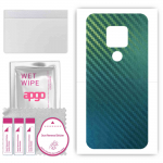 apgo Protective Skin Sticker for the back compatible with Cubot P30, Wrap Film, Foil, Vinyl - Pattern Carbon Chameleon CAKA1