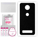 apgo Protective Skin Sticker for the back compatible with Motorola Moto Z3, Wrap Film, Foil, Vinyl - Pattern Matte Black