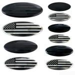 3D-ABS-auto esikapoti m&auml;rk Tagumine pagasiruumi kleebis Ameerika lipu grilli embleemi logo F-or//d F150 F250 Explorer EcoSport EDGE Focus jaoks 230x90mm must