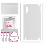 apgo Protective Skin Sticker for the back+sides compatible with Samsung Galaxy A50, Full Wrap Film, Foil, Vinyl - Pattern Transparent Carbon