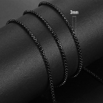 Lihtsad 2-5 mm Rolo Box ketiga kaelakeed naistele Meeste allergiavastased roostevabast terasest kaelakeed Ehted 3mm-45cm