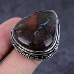 Natural Boulder Opal Gemstone Handmade 925 Sterling Silver Jewelry Ring S.7 o3i73 black