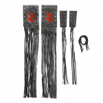 PU nahast mootorratta juhtraua gaasihoova kate narmastega mustad tutid narmad juhtraua k&auml;epideme kate