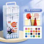 12/18/24/36/48 tk V&auml;rvid Kunstimarkerid Akvarellpintsli pliiats Kahe otsaga pintsliga pliiatsid Joonistus Maalimine Sketch Marker Pliiatsid Kunstitarbed lastele 24 Colors