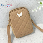 Cozy Up Lingge v&auml;ike kott, naiste mobiiltelefonikott, tikitud liblikaskott 17x11x3cm must