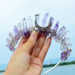 Toorkristallkvartsist tiaara peapael Moon Crystal Boho tiaara jumalanna krooniga pulmapruudi peakate naistele ja t&uuml;drukutele