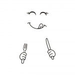 Armas kleebis K&uuml;lmkapp Happy Delicious Face K&ouml;&ouml;k K&uuml;lmik Seinakleebised Art must