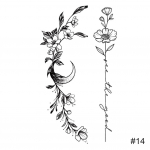 Ajutised v&auml;ikesed v&auml;rsked mustad t&auml;toveeringud kleebised veekindlad kauakestvad t&auml;toveeringud kleebised k&auml;e ja rindkere kehakunsti t&auml;toveering 14