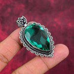 Aqua Apatite ripats, 925 tahke h&otilde;bedane ripats, k&auml;sitsi valmistatud kalliskivist ehted, kingitused naisele uhiuus ripats 2.20 Inches