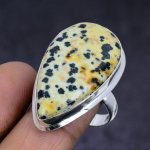 Dalmation Jasper Gemstone 925 Sterling Silver gift Jewelry Ring Size 9 w6G84