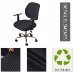 Kontoritooli kate Stretch Jacquard elastsed katted 2-osaline lauaarvuti tooli katted Venivad vastupidavad venivad arvutitooli katted Back H36-50,Seat W38-45cm