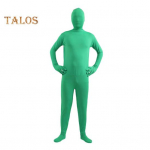 Unisex Halloweeni kombinesoon Tight Fit hingav pikkade varrukatega kapuutsiga elastne &uuml;hev&auml;rviline n&auml;htamatu kombinesoon lukuga taga Bodysuit rekvisiidid peokost&uuml;&uuml;m M roheline