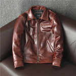 2023. aasta moodne ehtne lehmanahast jakk, meeste vanaaegne mootorratas Veste Cuir Homme veinipunane lukuga Moto Biker Slimfit bombermantel S