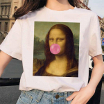 Mona Lisa T-s&auml;rk Hip Hop 90S vabaaja l&uuml;hikeste varrukatega T-s&auml;rk Riided T&auml;navar&otilde;ivad Harajuku stiil T 3XL valge