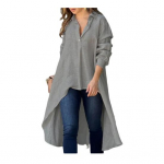 Naiste s&auml;rk Rev&auml;&auml;ridega n&ouml;&ouml;bid kaelus, pikkade varrukatega &uuml;hev&auml;rviline s&auml;rk Ebaregulaarse all&auml;&auml;rega, vaba istmega &otilde;huke s&auml;rk, topid T&ouml;&ouml;riided M aprikoosi