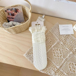 Ruffle sokid naistele &otilde;&otilde;nsad seksikad pitsist v&otilde;rksukad p&otilde;lve sokid JK Lolita magusad t&uuml;drukud armsad pikad sokid naiste sukad valge