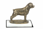 Rottweiler, Rott, Rottie - dog figurine, figure on a white base, trophy for Art-Dog dog show exhibition pruun