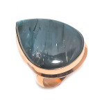 Natural Labradorite Gemstone Handmade Copper Jewelry Ring Size 8 l3f80