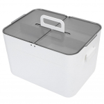 Hoiukast, suur DoubleLayer kontori valge plastikust sahtel Tolmukindel meditsiiniline kummut