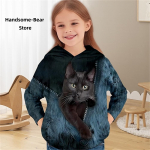T&uuml;drukute 3D-kassi kapuutsiga pullover, pikkade varrukatega 3D-prindiga lasteriiete mood kost&uuml;&uuml;mid t&uuml;drukutele vanuses 2&ndash;12 aastat 120