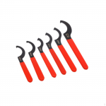 6 Pieces C Hook Spanner Wrench Premium Assembly Easy to Use Portable Hand Tool Accessories