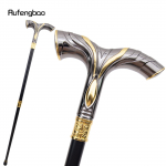 Kuldmustad voolavad jooned luksuslik mood Cosplay jalutuskepipidu dekoratiivne kepp Elegantne jalutuskepp Crosier Knob 92cm