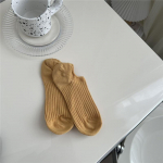 Naiste puuvillased sokid ribadega paadisokid madala suuga libisemiskindlad kreemjas v&auml;rvi n&auml;htamatud sokid one size must