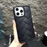 Luksuslik kootud mustriga telefoni&uuml;mbris iPhone 16 Pro Max 15 Plus 14 12 11 pehmete TPU &uuml;mbriste kate For iPhone 16 must