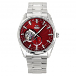 Orient Classic kaasaegne roostevabast terasest punane avatud s&uuml;damega sihverplaadiga automaatne meeste k&auml;ekell RA-AR0010R punane
