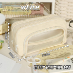 Uued suure mahuga t&uuml;drukute esteetilised pliiatsikotid koolikarbid armsad kirjatarvete hoidikott lukuga pliiatsikott &otilde;pilaste koolitarbed 1PCS beež