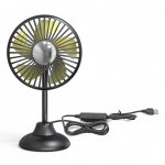 Kaasaskantav Mini Autoventilaator V&otilde;imas Vaikne Ventilaator 3 Kiiruse Seadistusega 360 Kraadi P&ouml;&ouml;rlemine Auto Lauaventilaator Autole, must