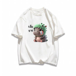 Moo Deng V&auml;ike Beebi J&otilde;ehobu T&auml;ht Cry Tai Armas K&auml;&auml;busj&otilde;ehobu Unisex Mehed Naised Laps T-s&auml;rk Prindi L&uuml;hike Varrukas &Uuml;mar Kael S