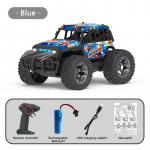 Uus Q181 30KM/H 1:20 RC-auto koos LED-tuledega 2,4 GHz topeltmootoriga RC Monster Truck maastikus&otilde;idukiga maastikuauto, kiire RC v&otilde;idus&otilde;iduauto m&auml;nguasja lastele kingitus sinine